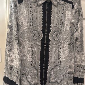 Robert Graham Black and White Paisley Blouse